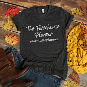 The Farmhouse Planner T-shirt Dark Heather Gray