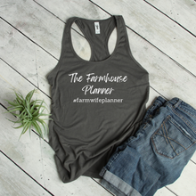 Load image into Gallery viewer, The Farmhouse Planner Racerback Tank Top Heather Gray
